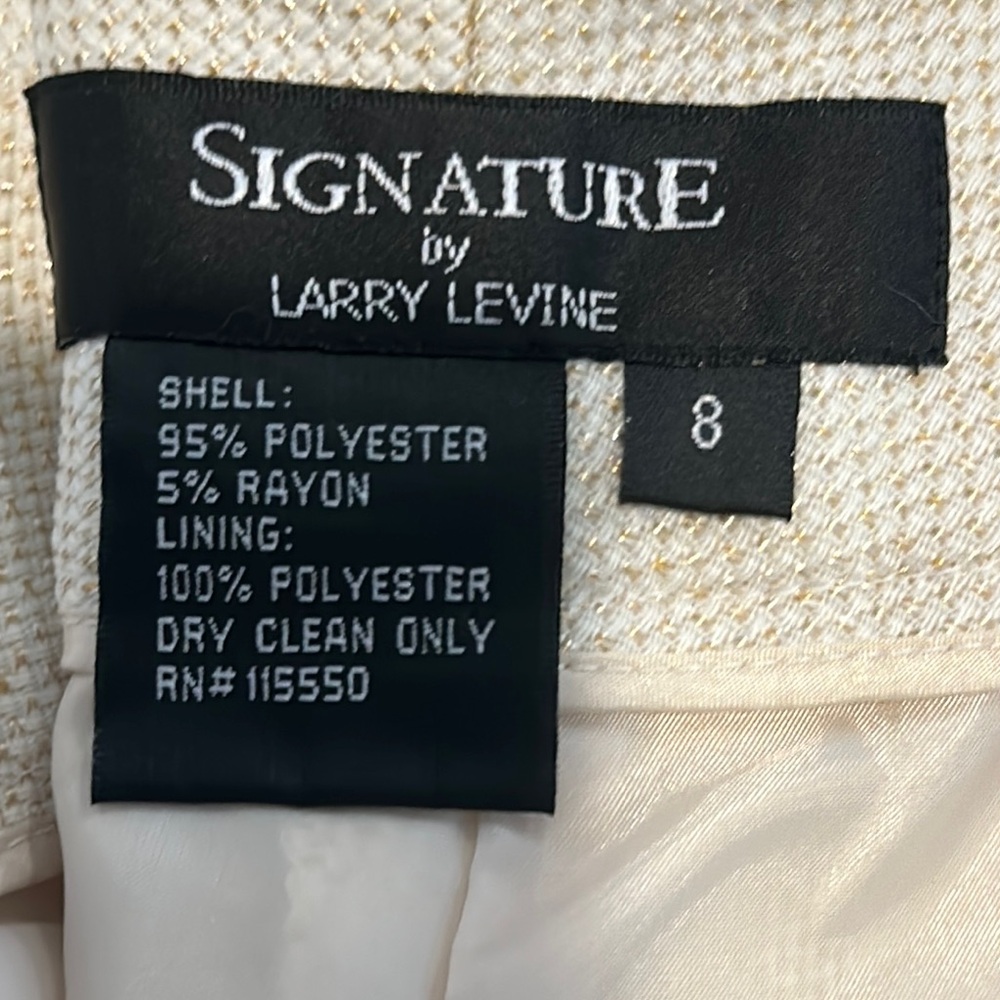 Signature by Larry Levine Cream Pants